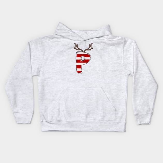 Letter P (Christmas Alphabet) Kids Hoodie by Pop Cult Store